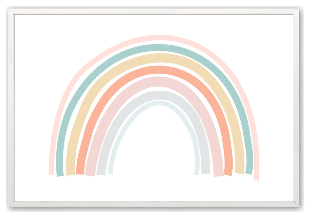 Opaque White 16" x 20" Rainbow in Soft Tones Framed Print
