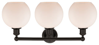 Athens 3-Light 26" Bath Vanity Light, Oil Rubbed Bronze, Matte White