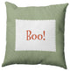 Halloween Boo Ticking Accent Pillow, Scallion, 16"x16"