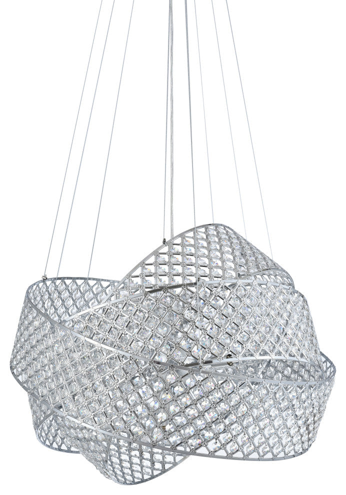 Chrome Crystal Triple Ribbon Chandelier
