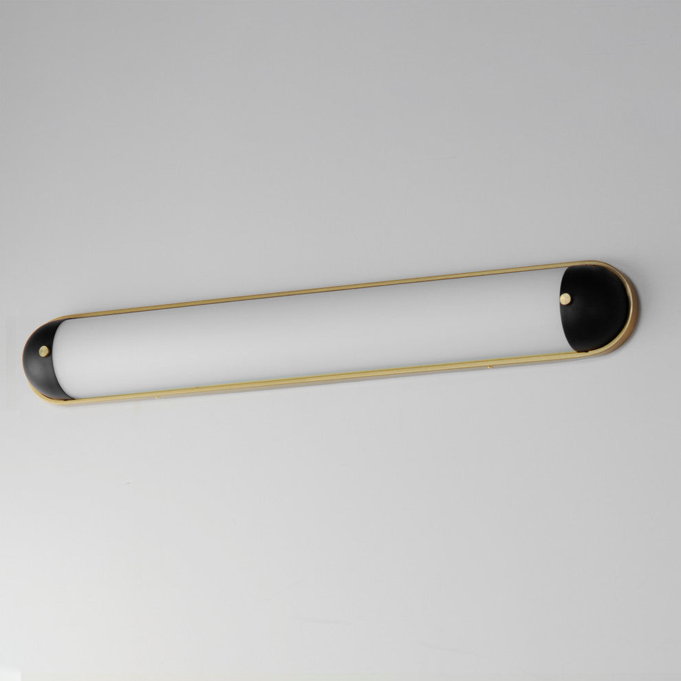 Maxim 39564 Capsule 36"W Bath Bar - Black / Natural Aged Brass