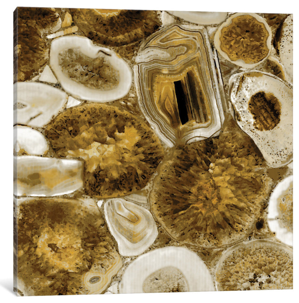"Agate In Gold I" by Danielle Carson, Canvas Print, 18"x18"