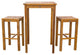 3-Piece Teak Wood Havana Small Patio Bar Set with 27" Square Table and 2 Barstoo