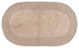 Double Ruffle Collection Bath Rugs Set, 21x34 Rectangle, Linen