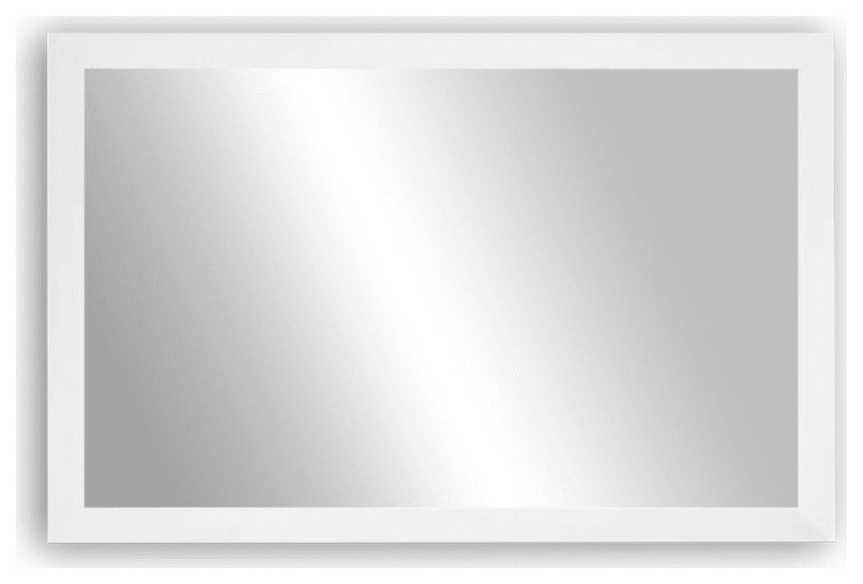 Meade Framed Wall Mirror, White, 28"x48"