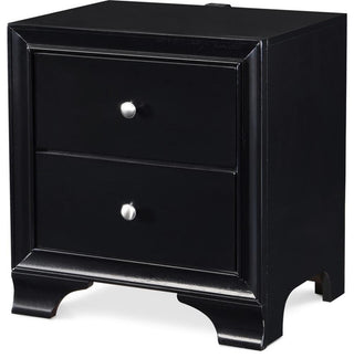 ClickDecor Edmond 2 Drawer Nightstand with USB Black