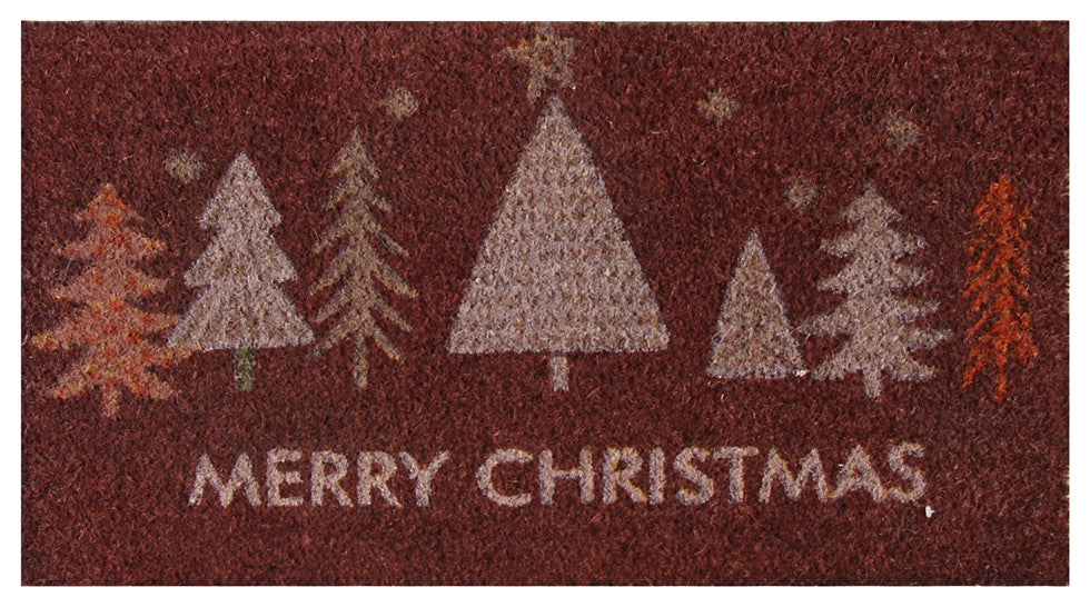 Rubber-Cal "Oh, Christmas Tree!" Red Christmas Welcome Mat 15mm X 18" X 30"