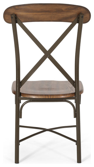Hettle Farmhouse Crossback Dining Chairs (Set of 2), Dark Brown and Espresso