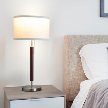 Brightech Carter Desk, LED Side Table, Nightstand & Desk Lamp