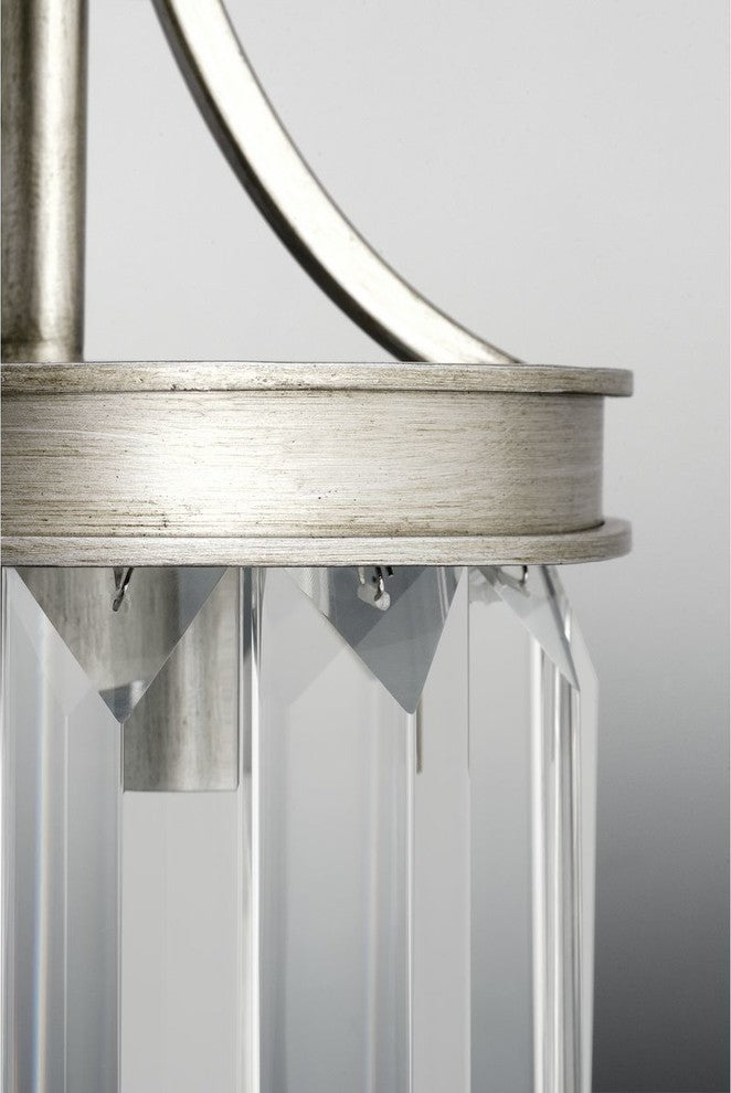 Progress Lighting Glimmer 3-Light Semi-Flush Convertible, Silver Ridge