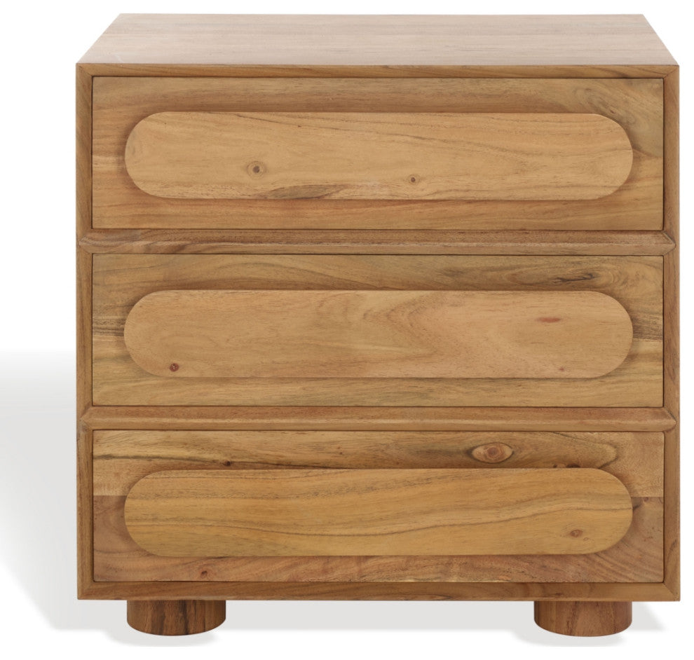 Safavieh Couture Lesliette 3 Drawer Nightstand, Natural