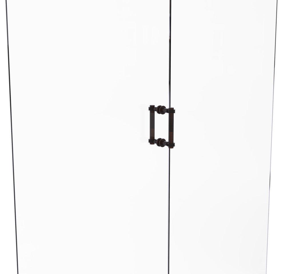 Contemporary 6" Dotted Accent Back to Back Shower Door Pull, Venetian Bronze