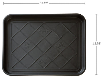 All-Weather Boot Tray Water-Resistant Plastic Mud Pan, Pet Food Tray, Shoe Mat
