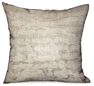 Plutus Silvered Rivulet Silver Solid Luxury Outdoor/Indoor Throw Pillow, 22"x22"