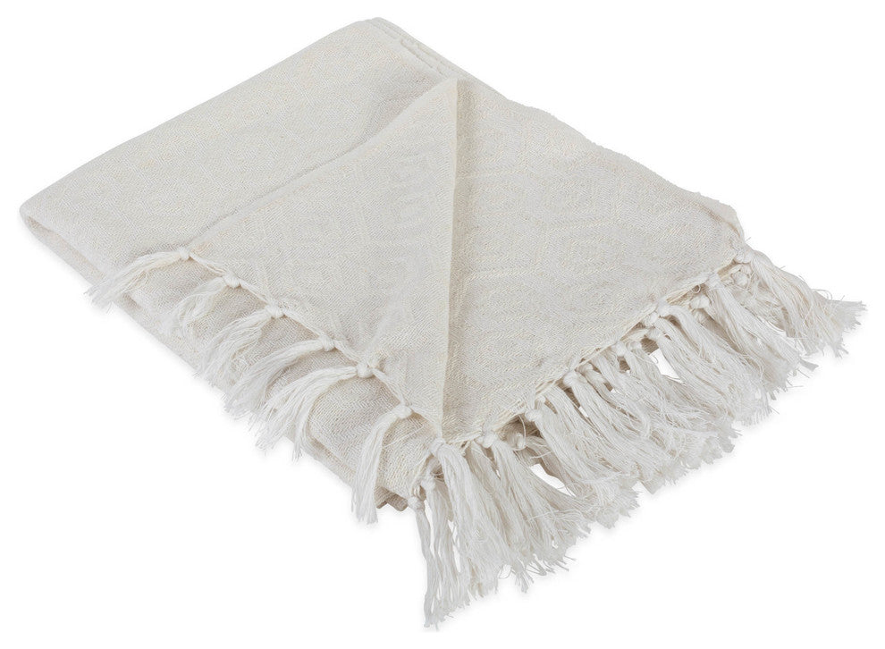 White Hexagon Throw
