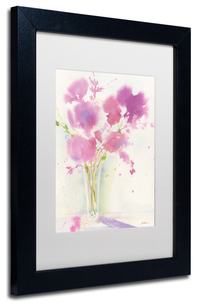 Sheila Golden ''Magenta Hues'' Matted Framed Art, Black Frame, White, 14x11