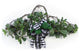 Vine Wall Hanging with Olives and Pittosporum with Black and Green Ribbon