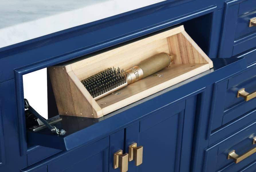 Design Element Milano 72" Blue Double Rectangular Sink Vanity