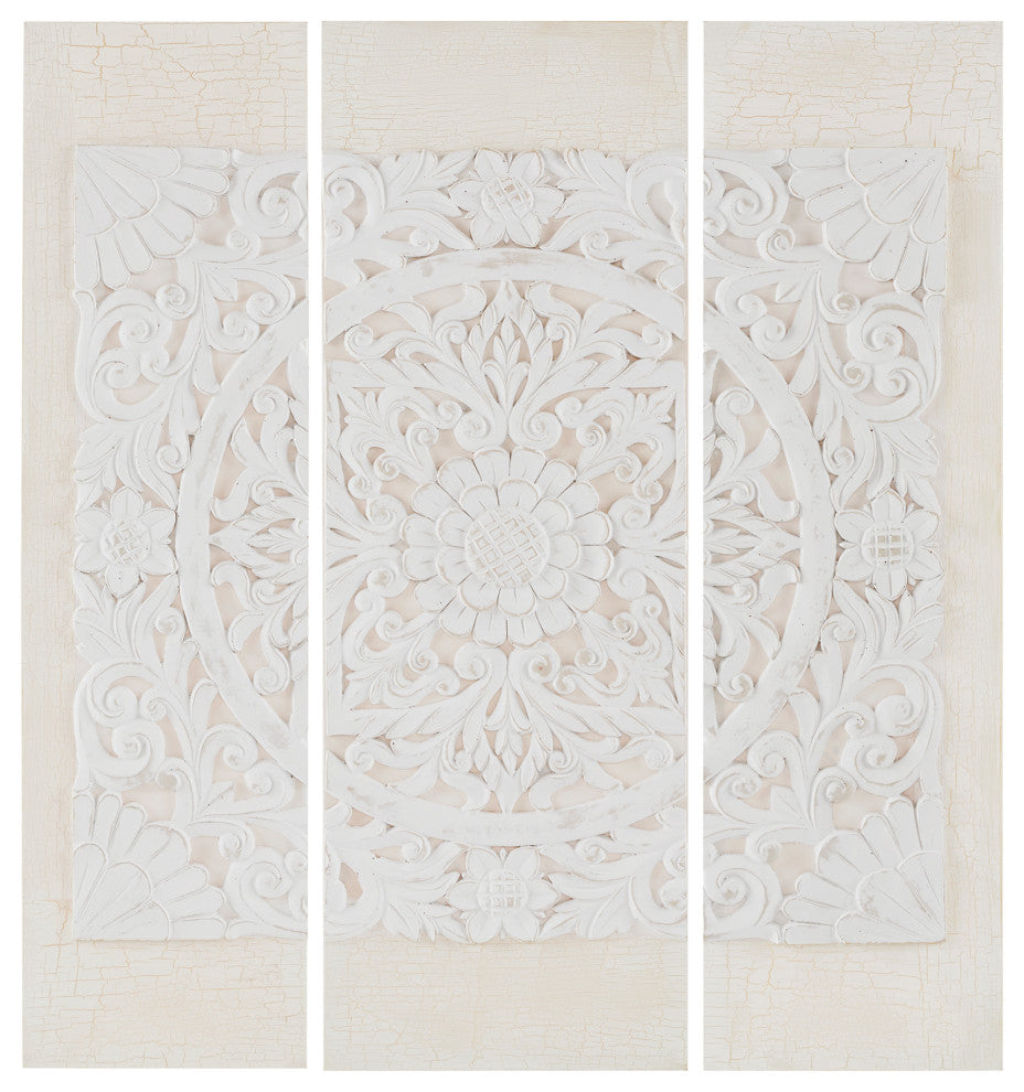 Madison Park Mandala 3D Embellished Canvas 3 Piece Set