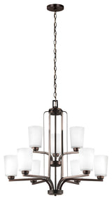Generation Lighting 3128909 Franport 9 Light 30"W Chandelier - Bronze