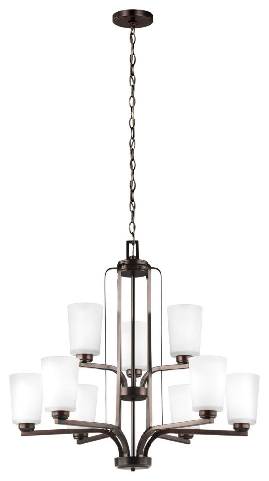 Generation Lighting 3128909 Franport 9 Light 30"W Chandelier - Bronze