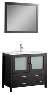 Vanity Art Vanity Set With Ceramic Top, 36", Espresso, Standard Mirror