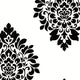 Modern Damask Wallpaper, Black and White, 1 Bolt