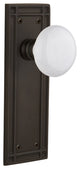 Single Mission Plate With White Porcelain Knob, Oil-Rubbed Bronze