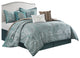 Tamela 7-Piece Comforter Set, Aqua, Queen