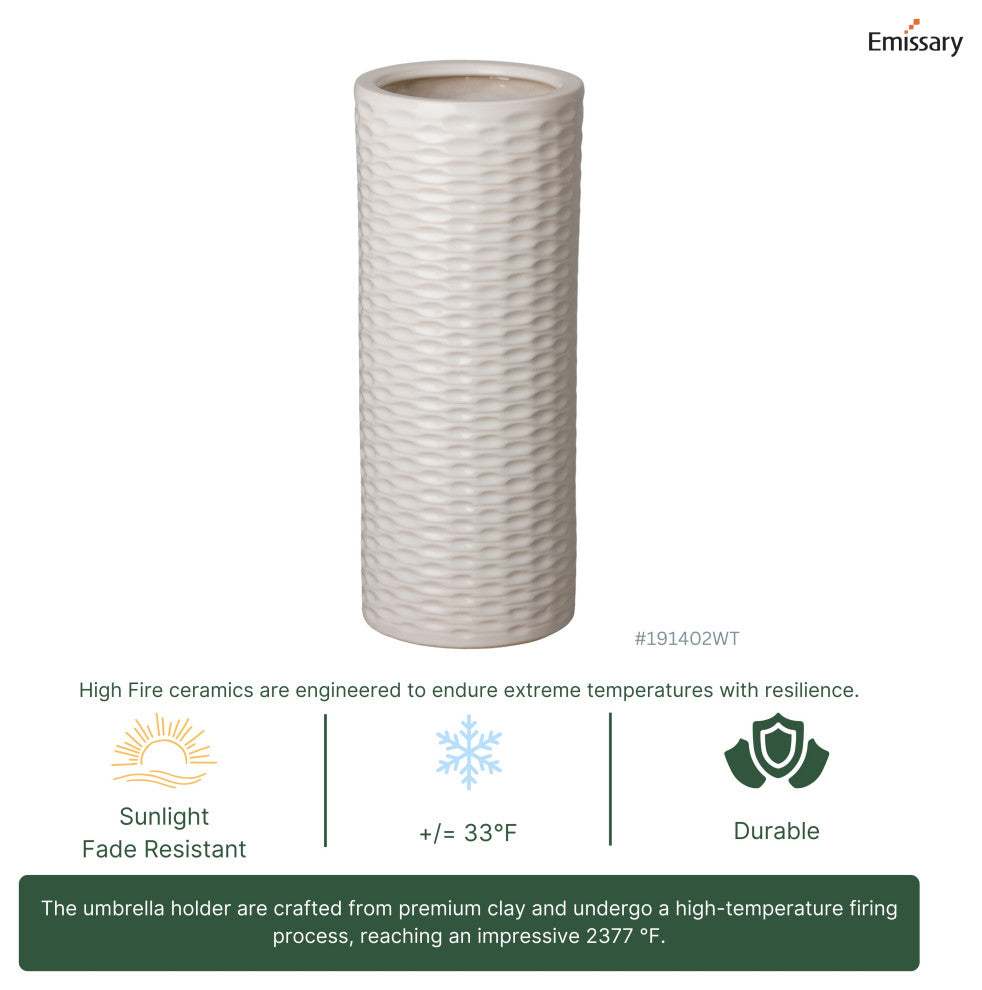 Round Umbrella Stand White 8x19