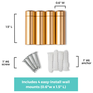 Gold 1.5" Wall Mounts