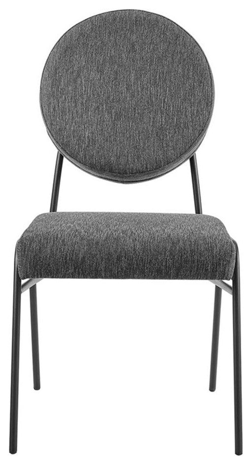Modway Craft 18.5" Upholstered Fabric Dining Side Chair in Charcoal (Set of 2)