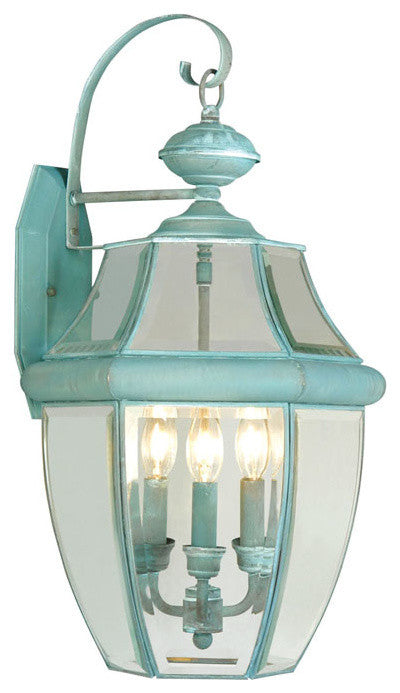 Monterey Outdoor Wall Lantern, Verdigris