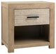 Rowena Single Drawer Pine Wood Nightstand, Light Warm Wash