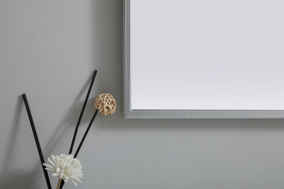 Metal Frame Arch Mirror 27X40 Inch, Silver