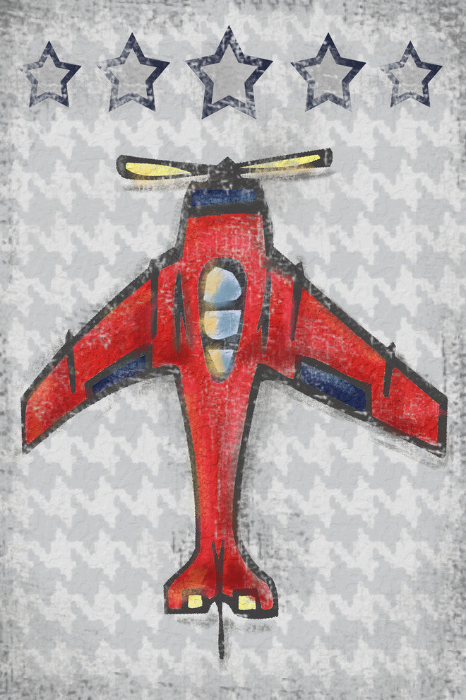 Marmont Hill, "Red Plane" by Reesa Qualia Painting on Wrapped Canvas, 24x36