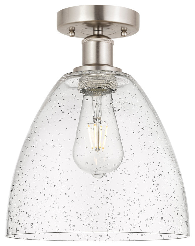 Innovations 616-1F-SN-GBD-94 1 Light Semi-Flush Mount, Brushed Satin Nickel