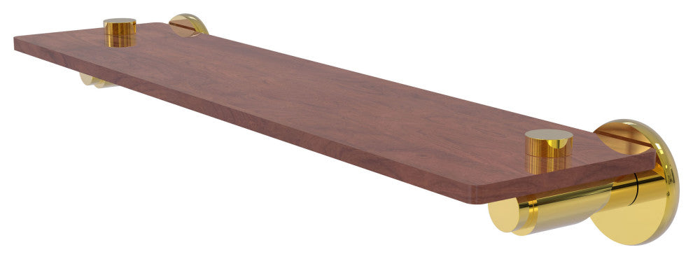 Tribecca 22" Solid Wood Shelf, Polished Brass