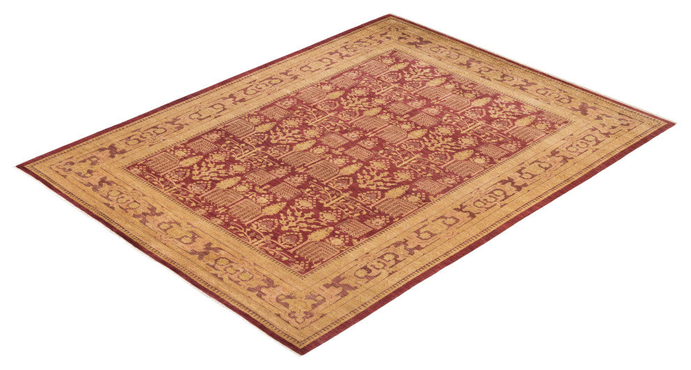Eclectic, One-of-a-Kind Hand-Knotted Area Rug Orange, 9'2"x12'0"