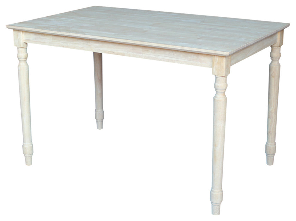 Solid Wood Top Table - Turned Legs
