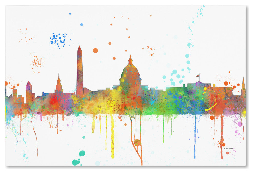 Marlene Watson 'Washington DC Skyline Mclr-1' Canvas Art, 22"x32"