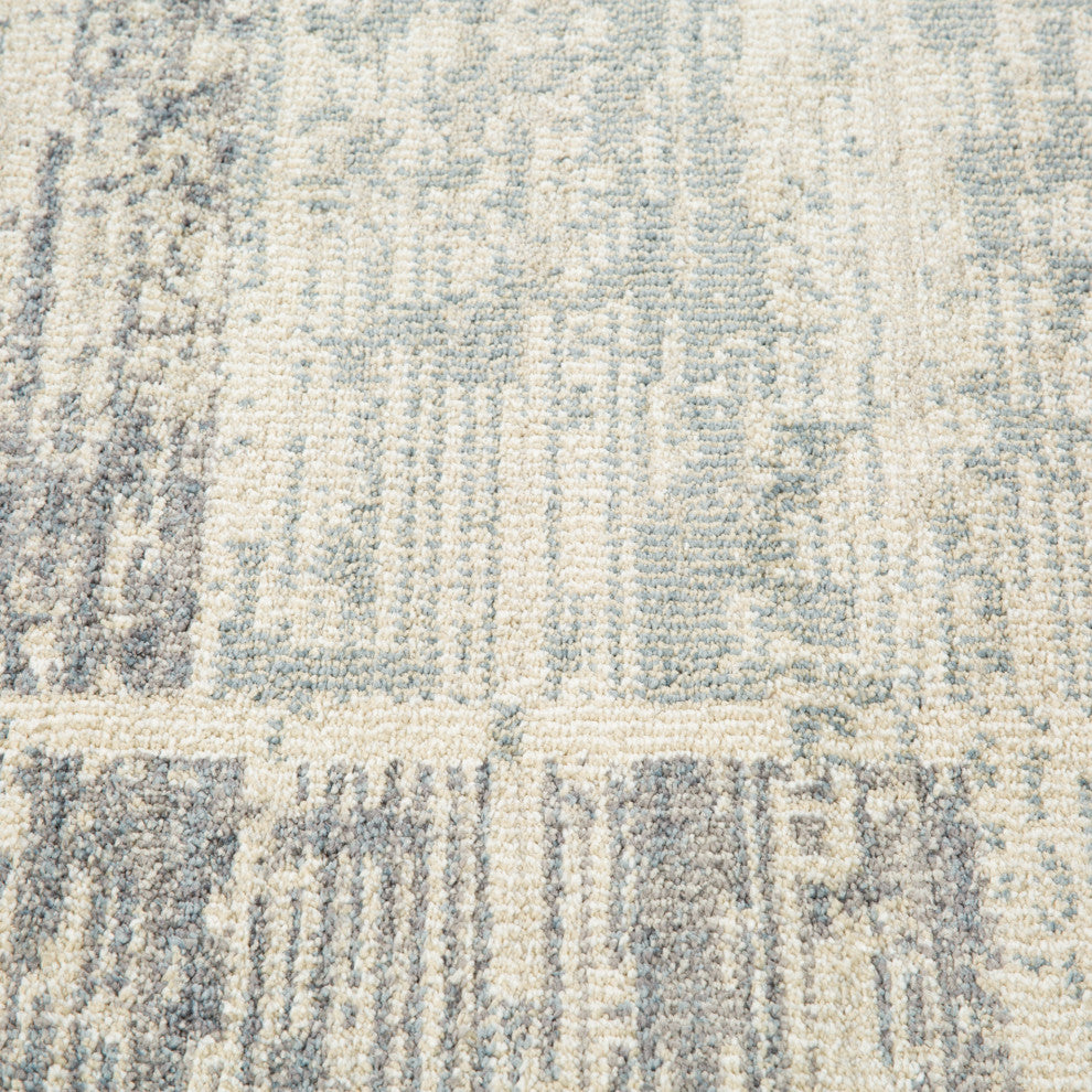 Jordan Aly Runner, Blue, 2'7" x 10", Geometric