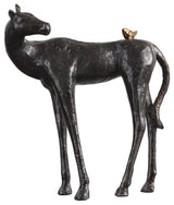 Uttermost Hello Friend Farmhouse Iron Horse Statue in Dark Brown and Bronze