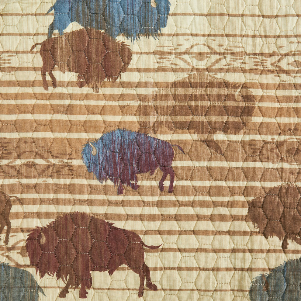 Home on the Range Reversible Quilt Set, Full/Queen, Tan, 3PC