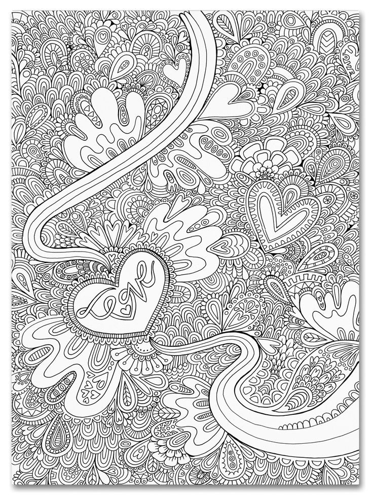 Hello Angel ''Love to Doodle Outlines'' Canvas Art, 47x35
