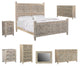 Delaney Floral Carved Bed, Limestone Gray, King