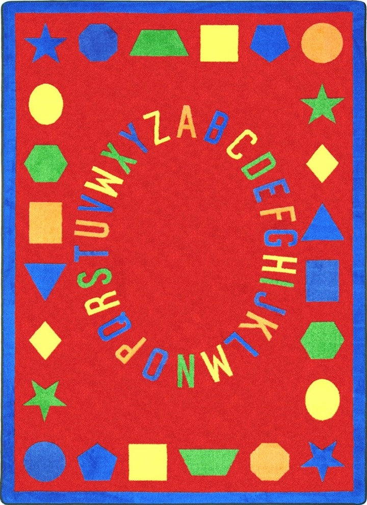 Kid Essentials Rug, First Lessons, 7'8"x10'9", Red