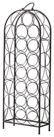 Blythe Floor Wine Rack Stand, Pewter Metal, Transitional, 23 Bottle Holders