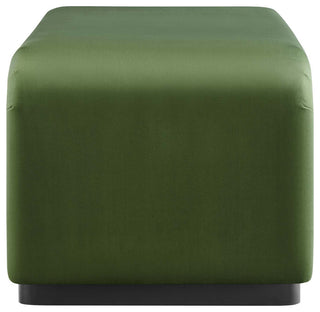 Koda Performance Velvet Waterfall Ottoman - Black Moss Green
