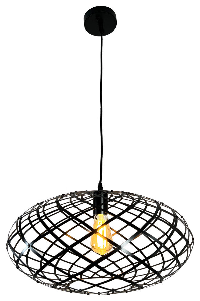 Ikal 1-Light Black Oval Pendant